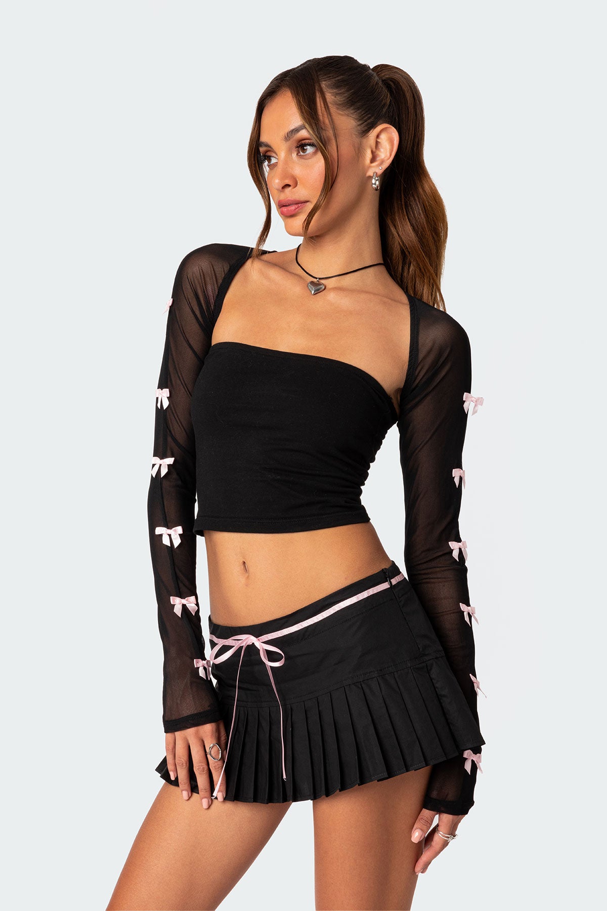 Bow Babe Sheer Mesh Shrug-Juice Dress