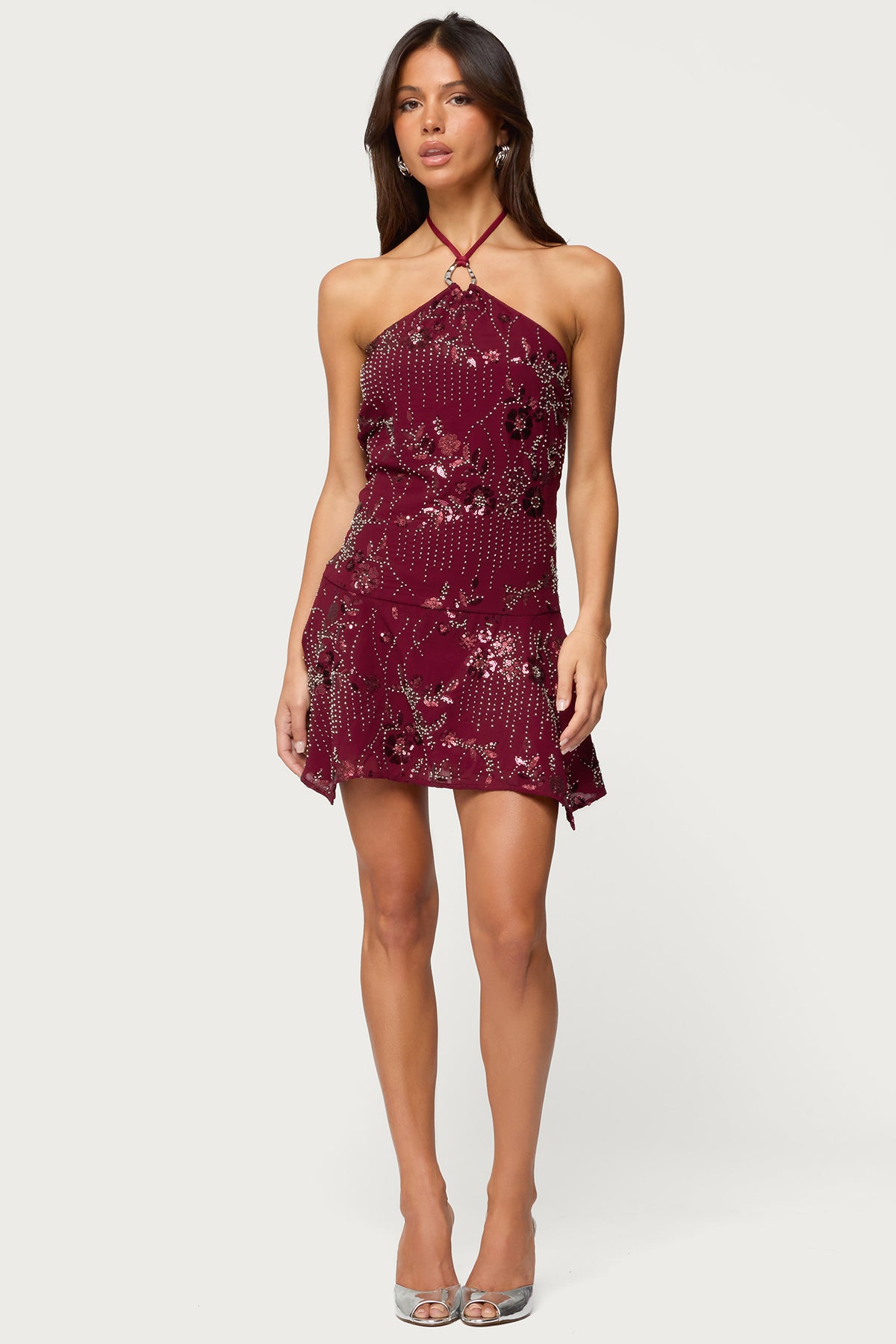 Adria Bead & Sequin Mini Dress-Juice Dress