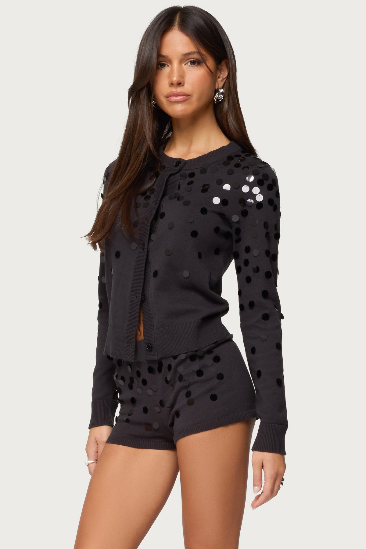 Cierra Sequin Knit Cardigan-Juice Dress