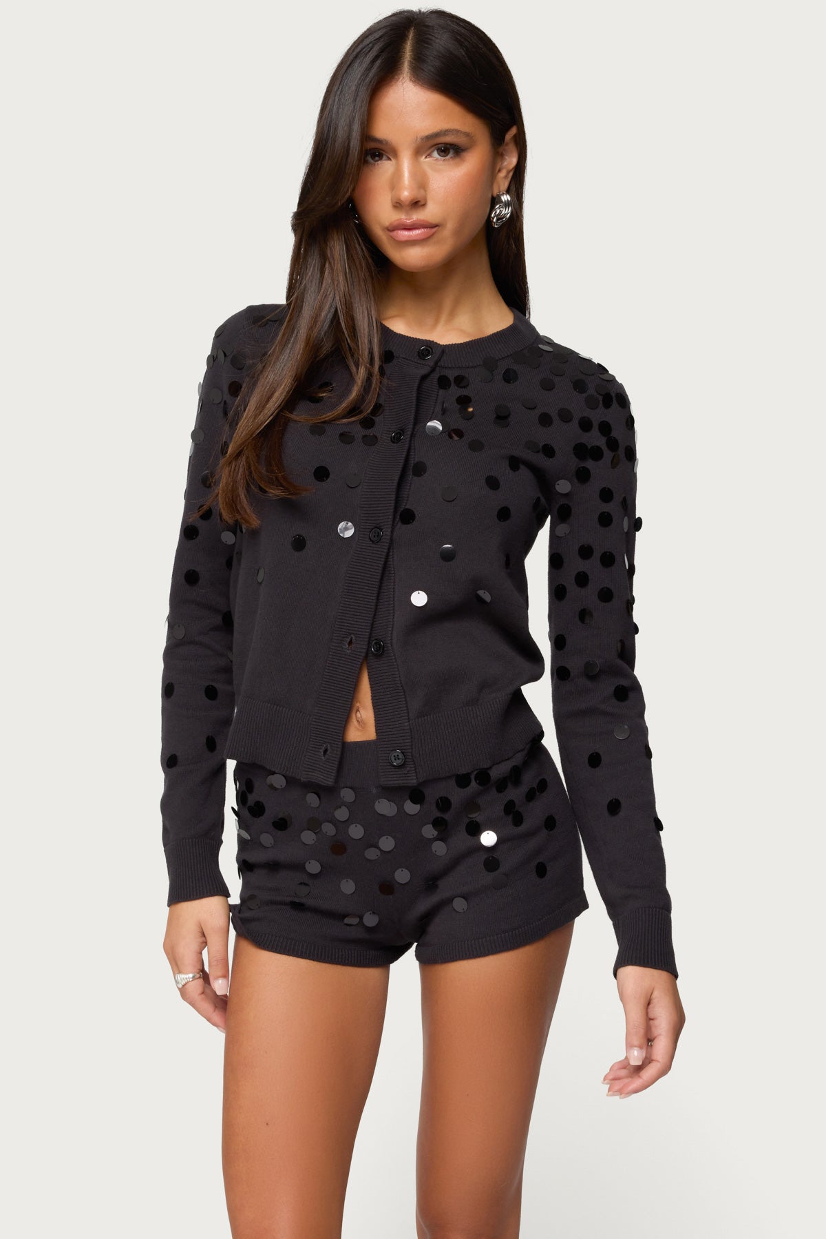 Cierra Sequin Knit Cardigan-Juice Dress
