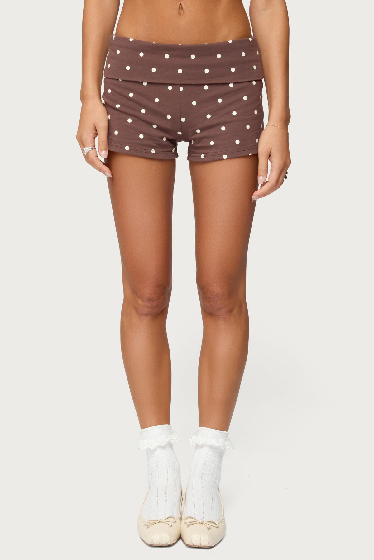 Chelsie Polka Dot Foldover Shorts-Juice Dress