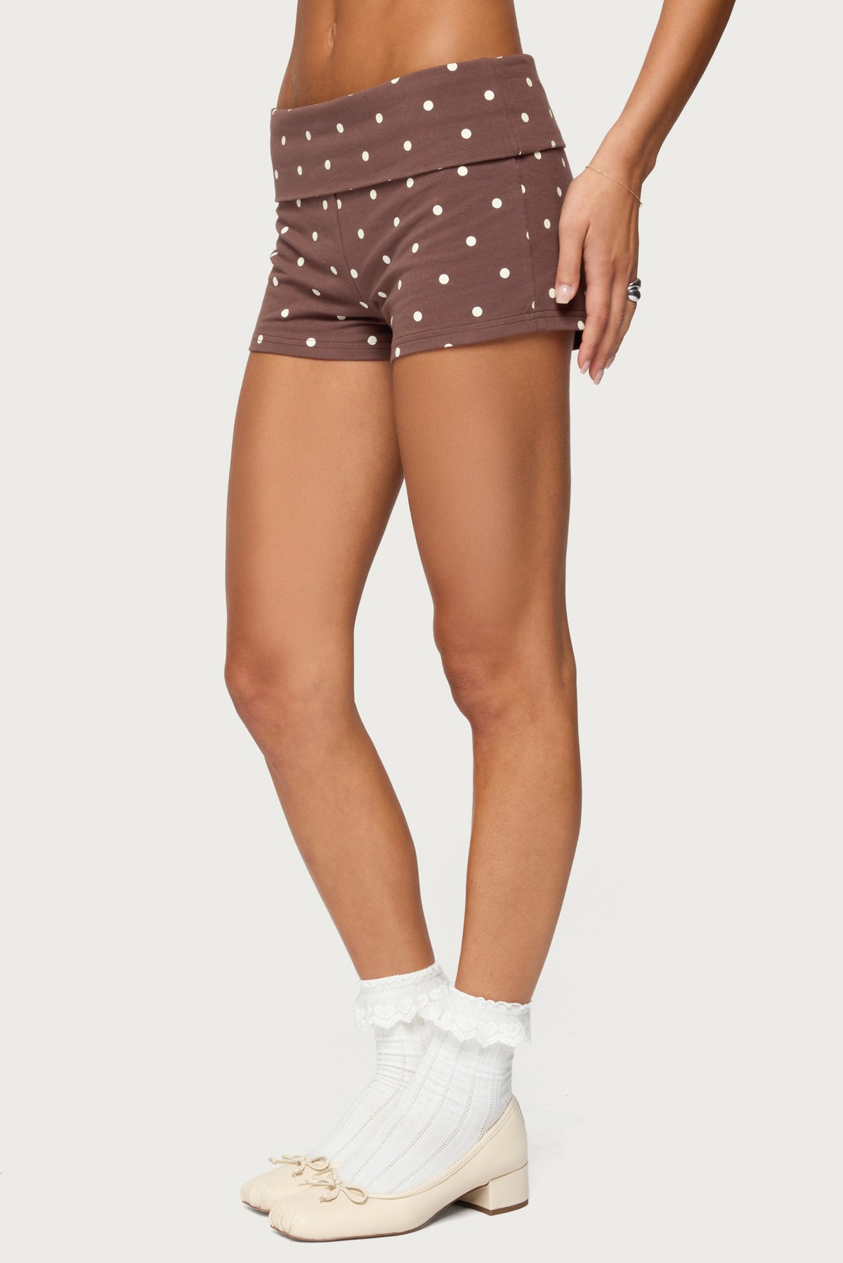 Chelsie Polka Dot Foldover Shorts-Juice Dress