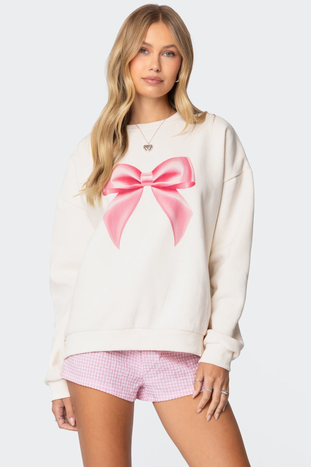 Bow Brat Printed Sweatshirt-Juice Dress