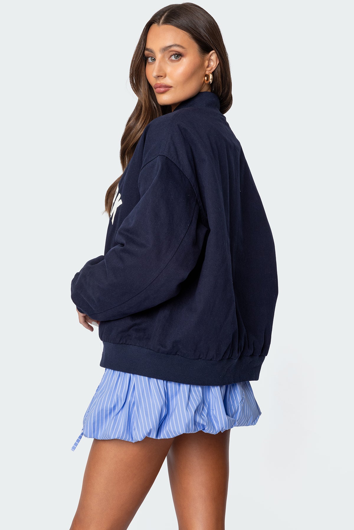 Big Apple Oversized Bomber Jacket-Juice Dress