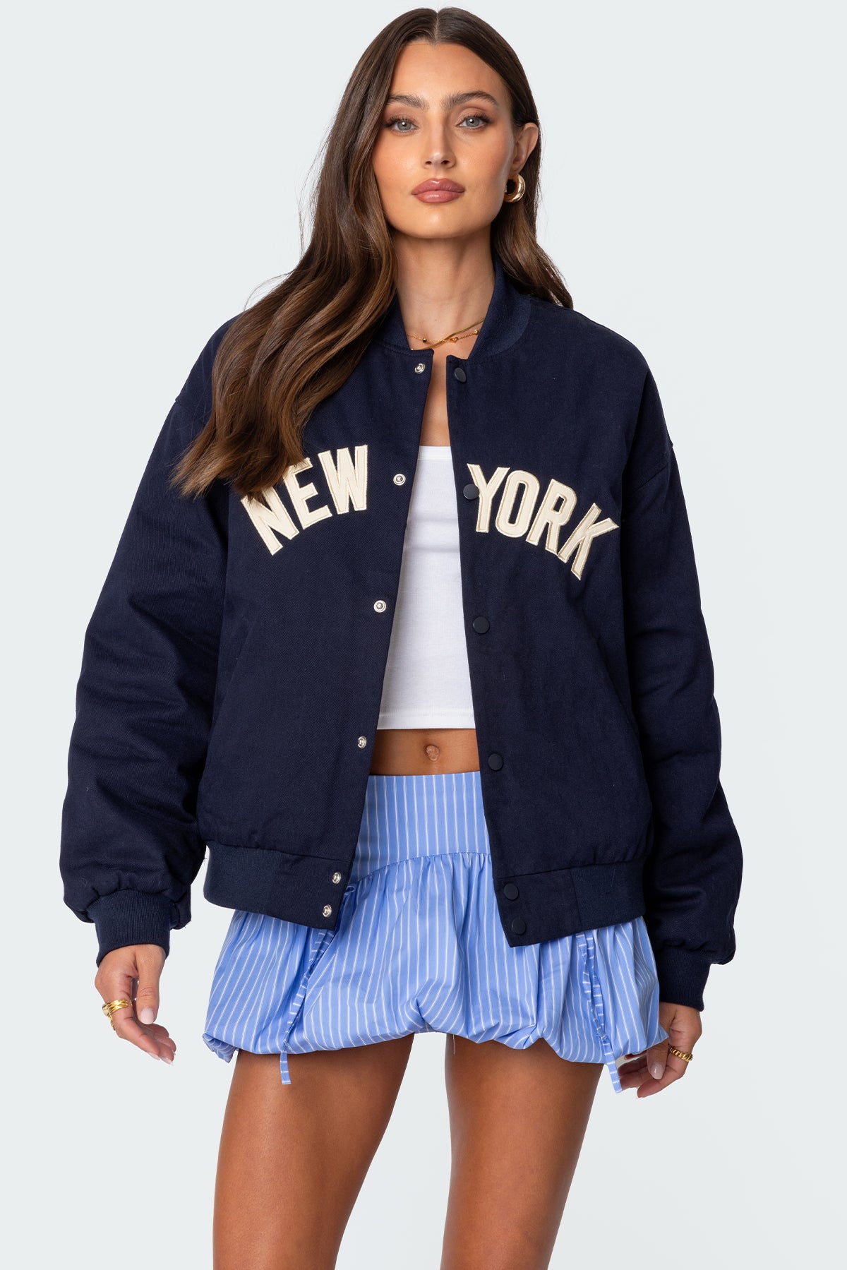 Big Apple Oversized Bomber Jacket-Juice Dress