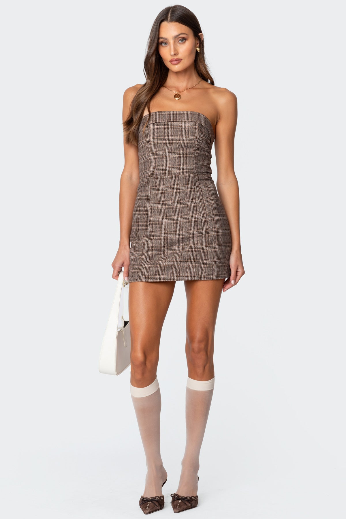 Boss Mode Plaid Mini Dress-Juice Dress
