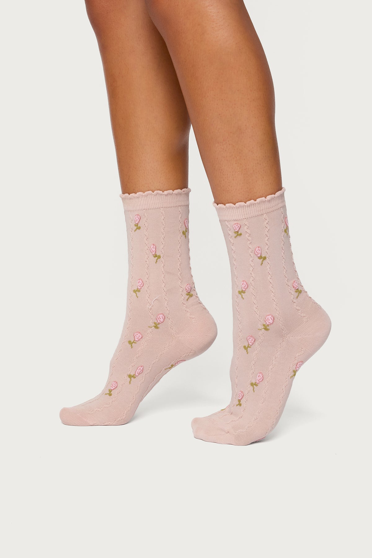 Embroidered Rose Socks-Juice Dress