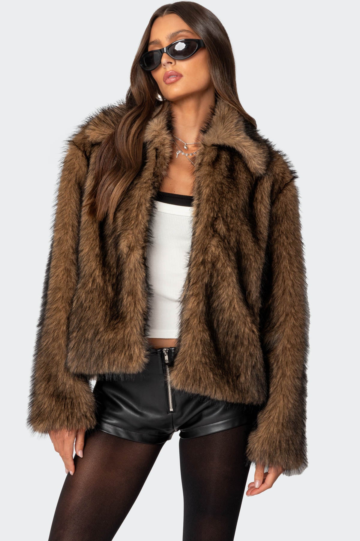 Mob Wife Faux Fur Jacket-Juice Dress