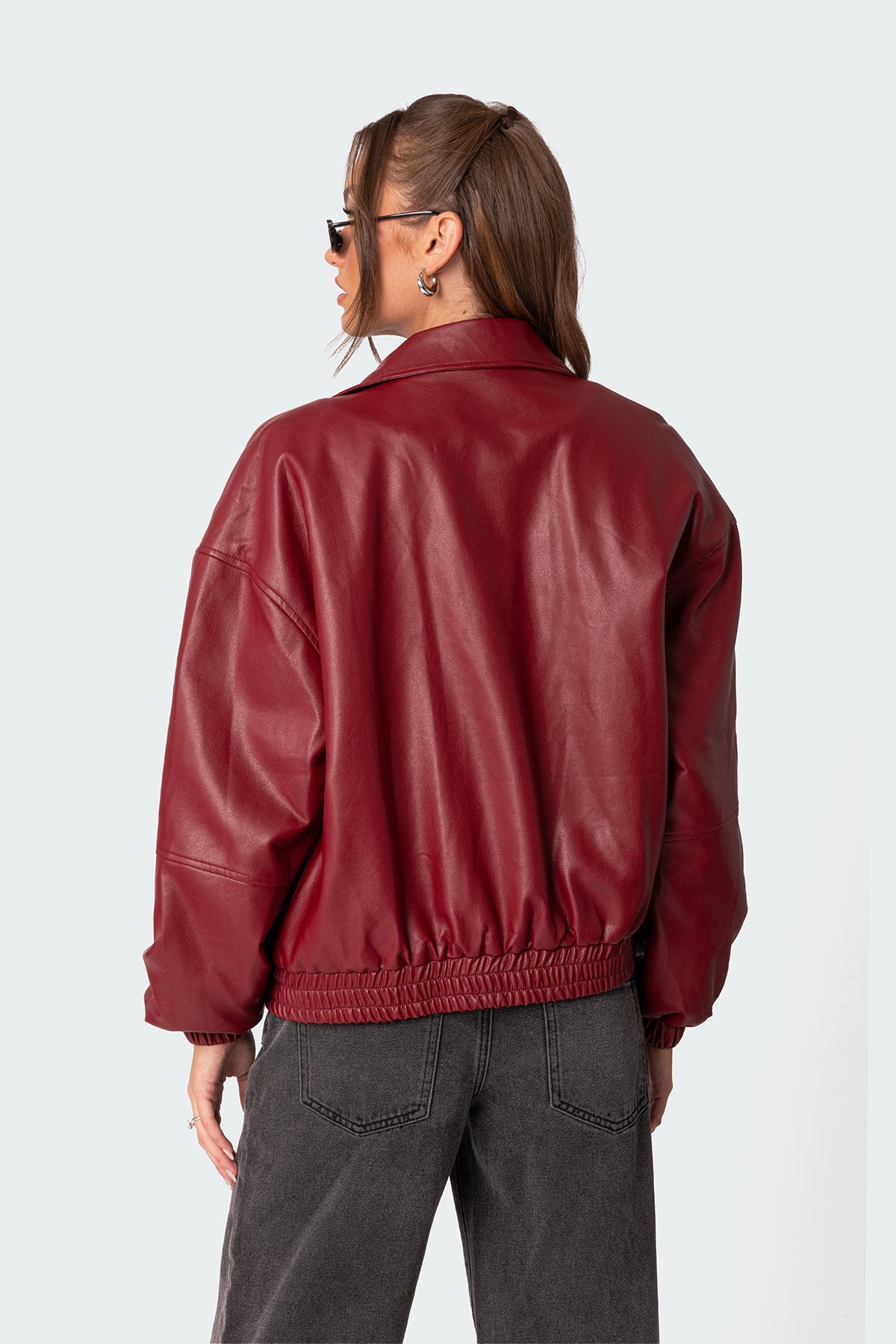 Halley Faux Leather Bomber Jacket-Juice Dress