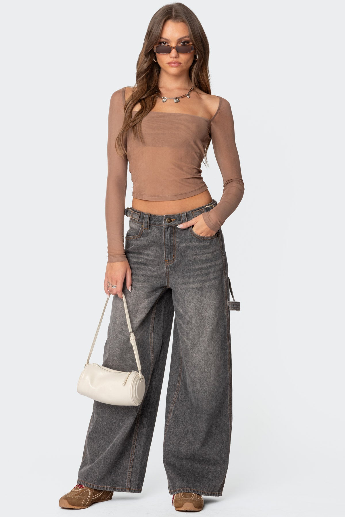 Baggy Washed Low Rise Carpenter Jeans-Juice Dress