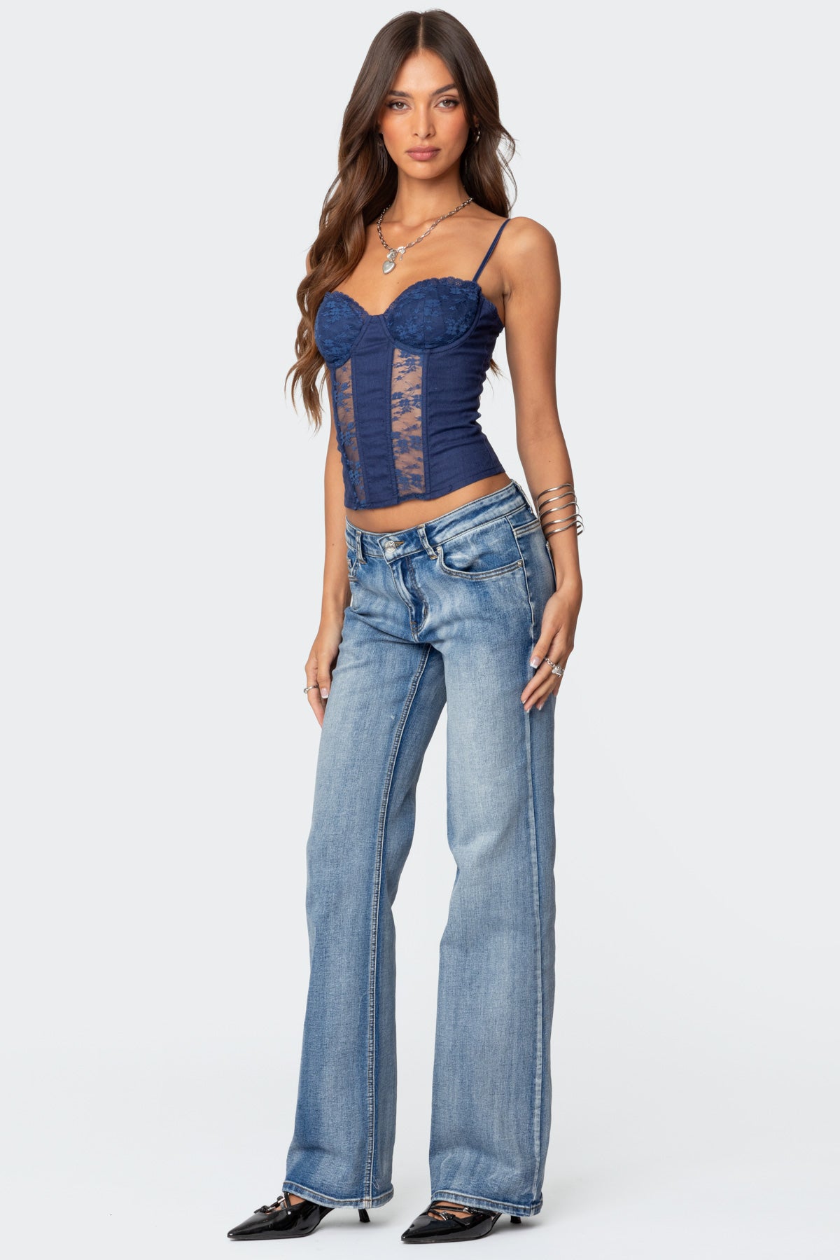 Avena Linen Look Lacey Corset-Juice Dress