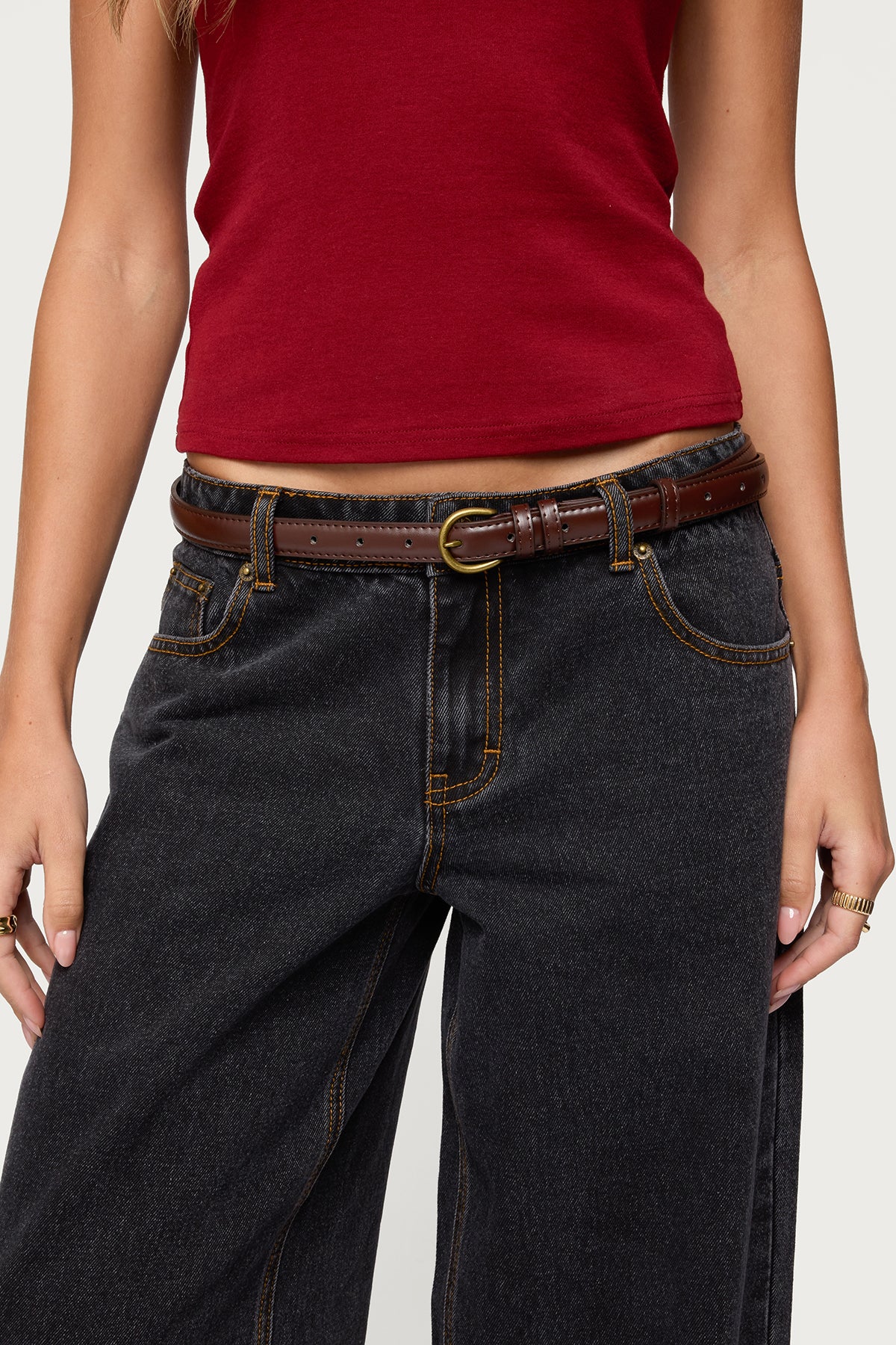 Goldey Faux Leather Belt-Juice Dress