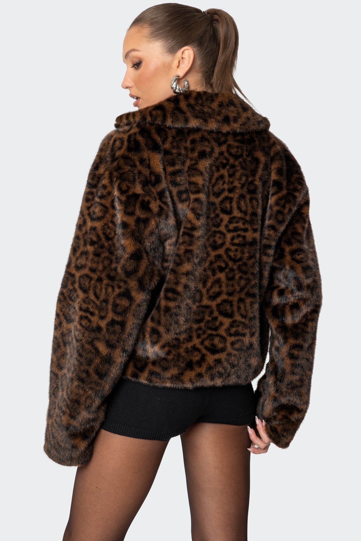 Lady Leopard Faux Fur Jacket-Juice Dress