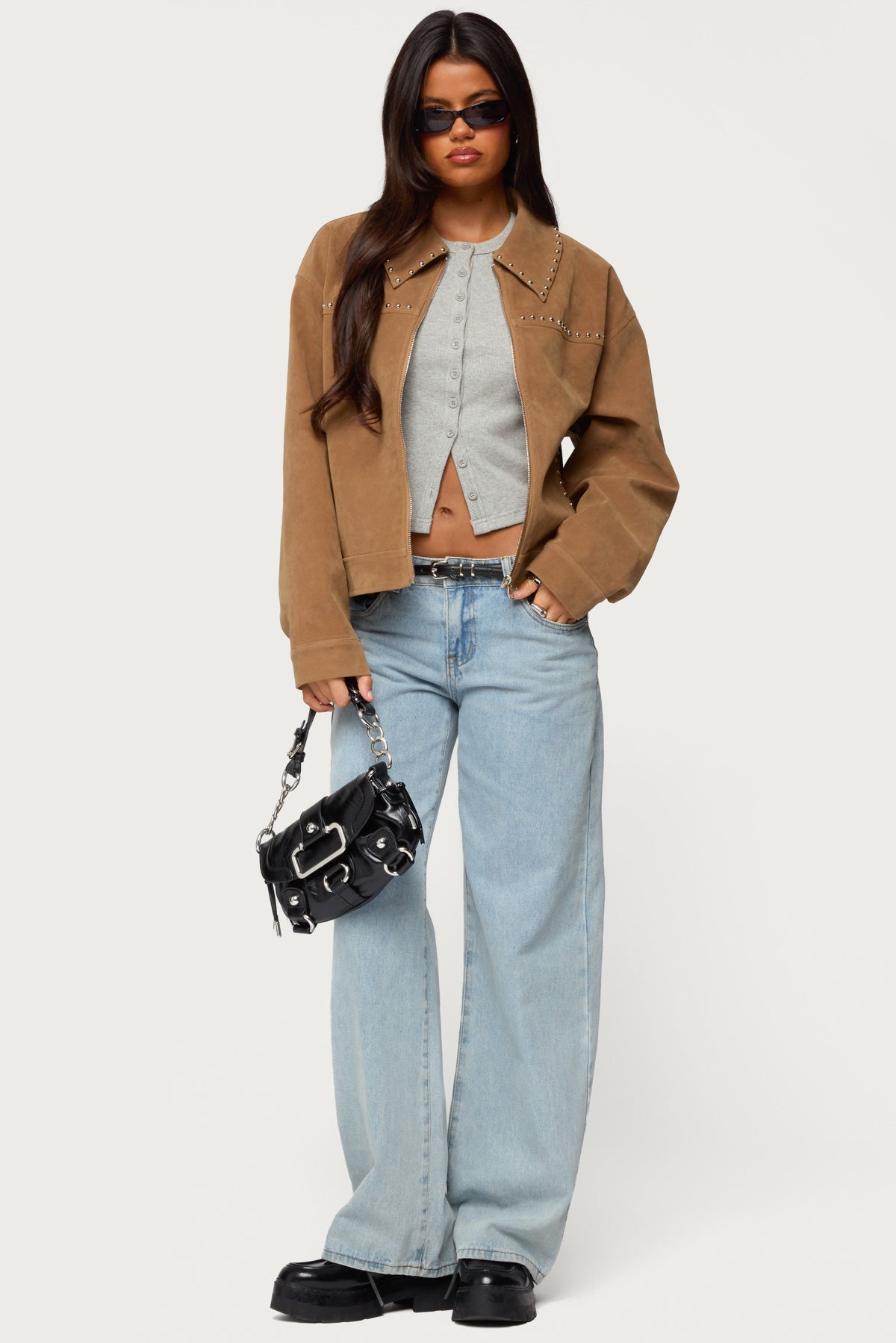 Memphis Studded Faux Suede Jacket-Juice Dress