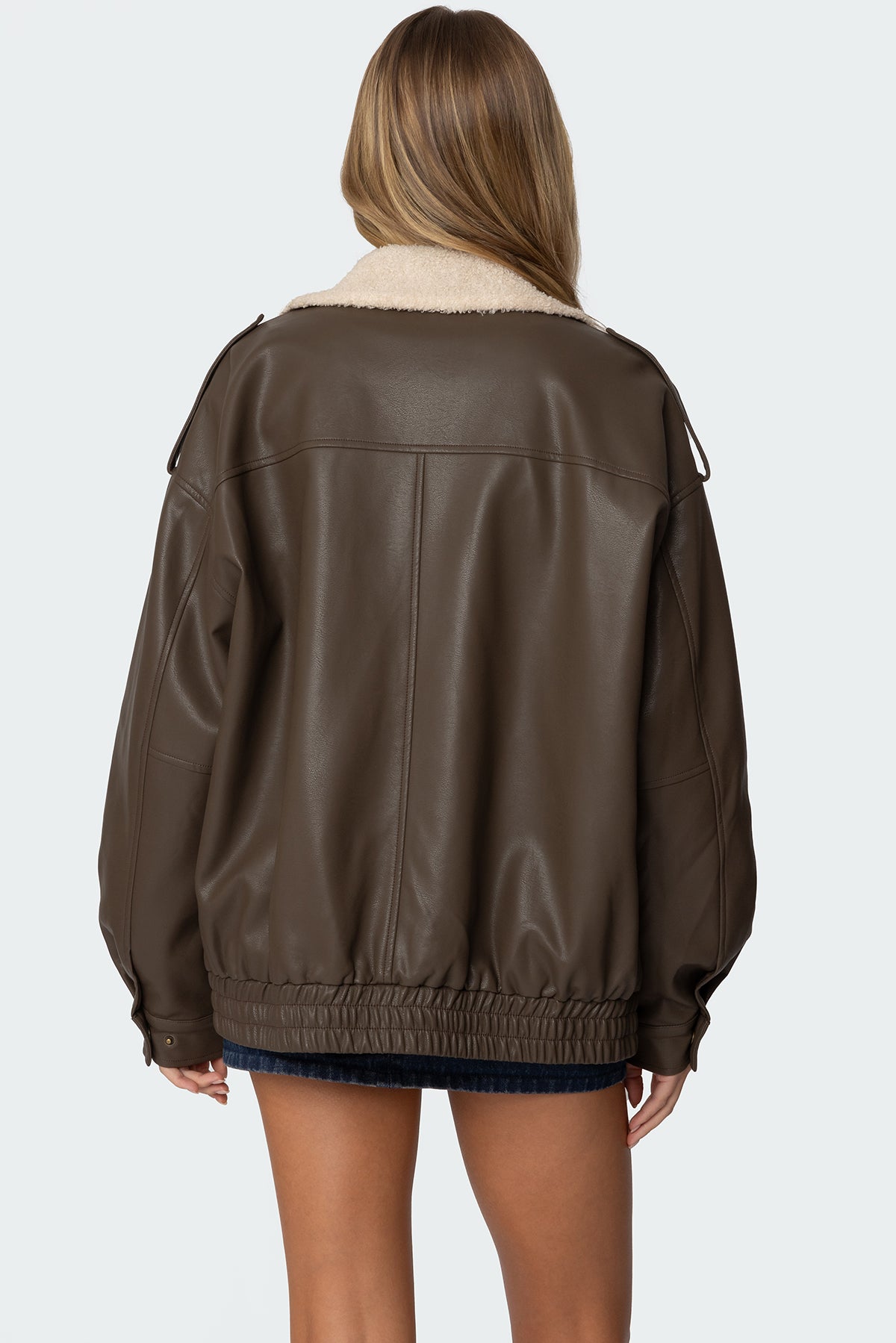 Ann Oversized Faux Leather Jacket-Juice Dress