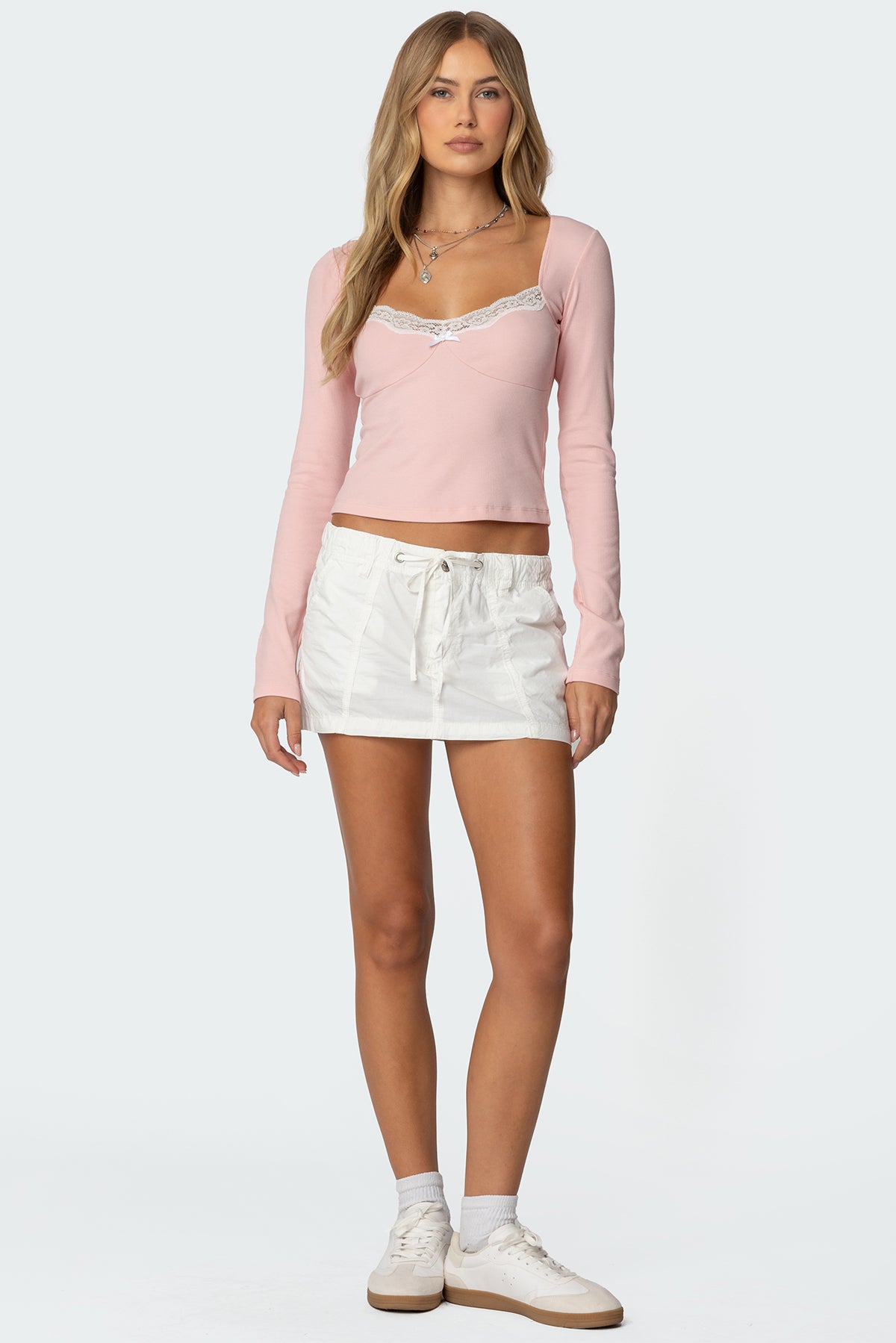 Morgyn Lace Trim Ribbed Top-Juice Dress