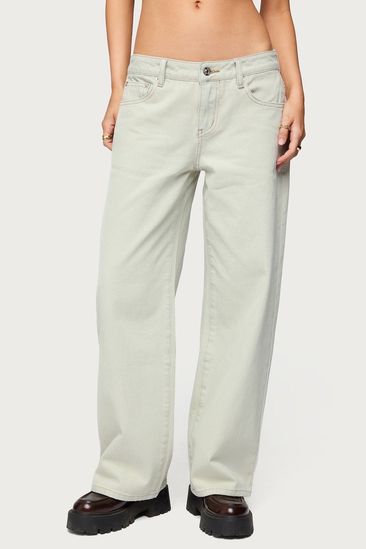 Petite Raelynn Washed Low Rise Baggy Jeans-Juice Dress