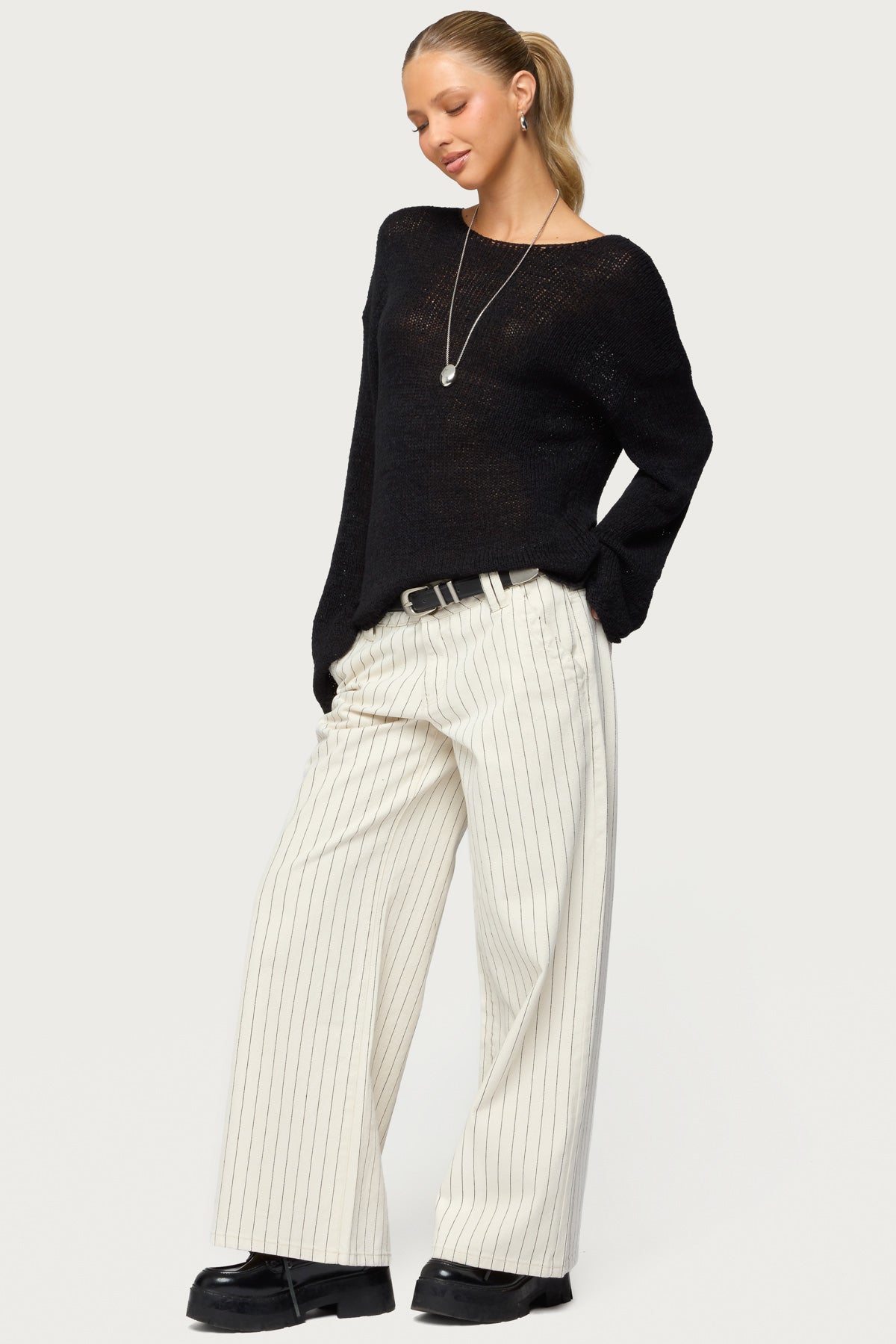 Petite Cory Striped Low Rise Jeans-Juice Dress