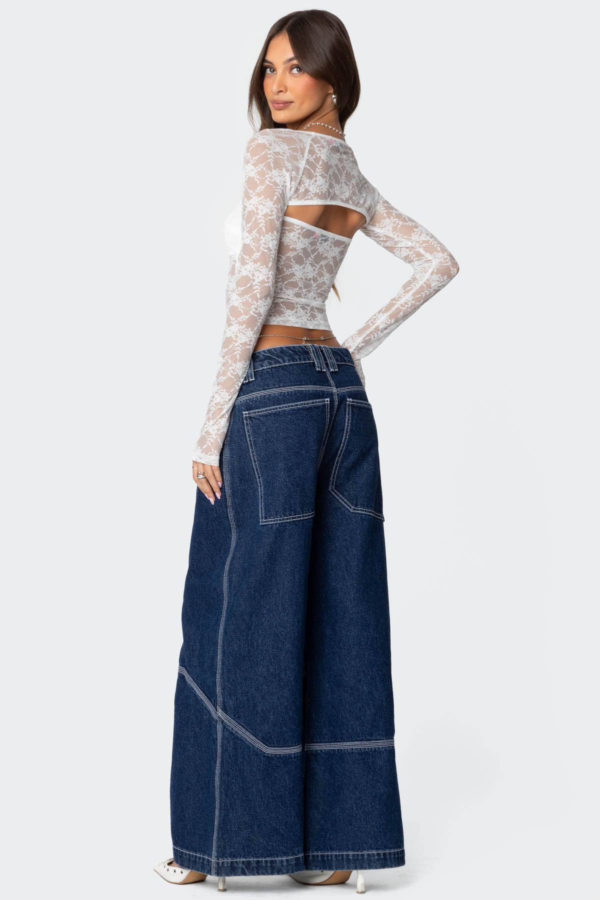 Addison Sheer Lace Two Piece Top-Juice Dress