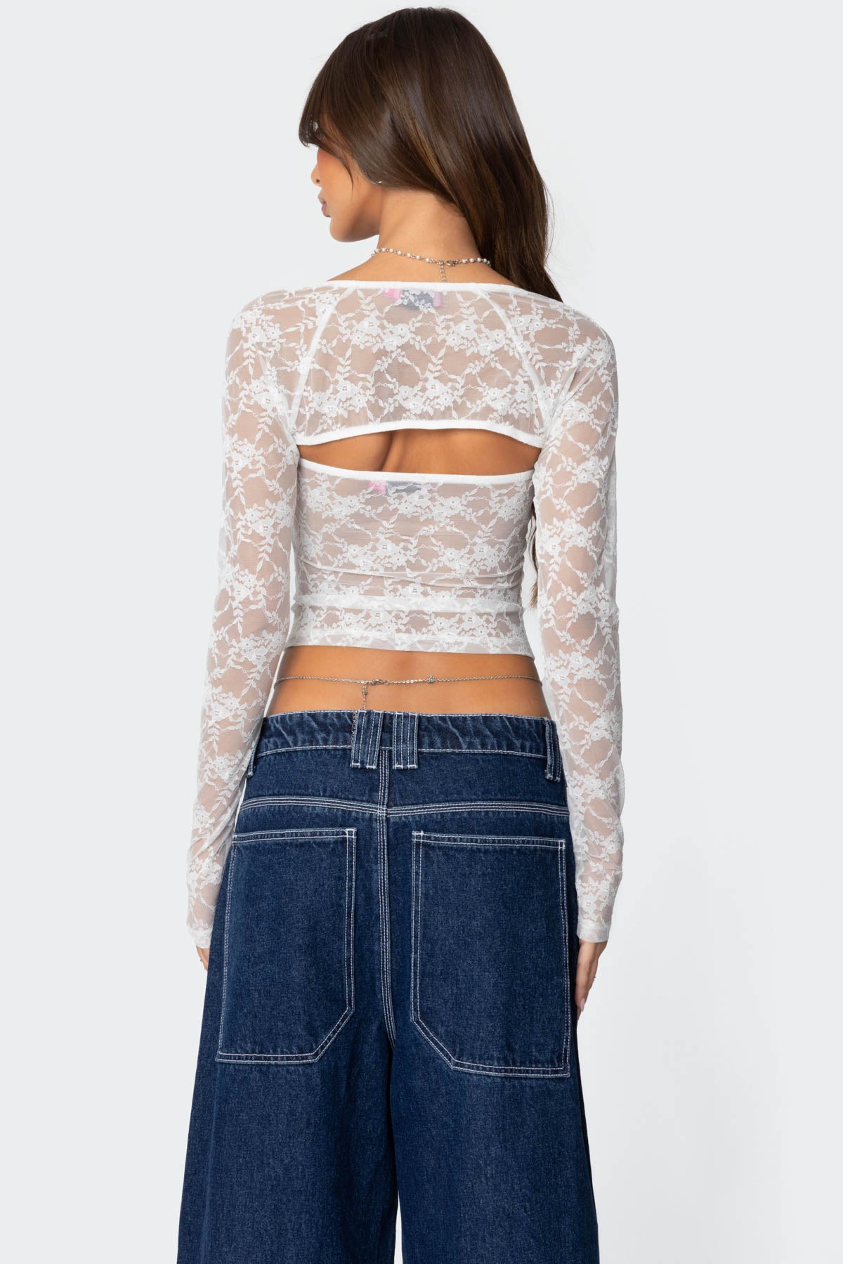 Addison Sheer Lace Two Piece Top-Juice Dress