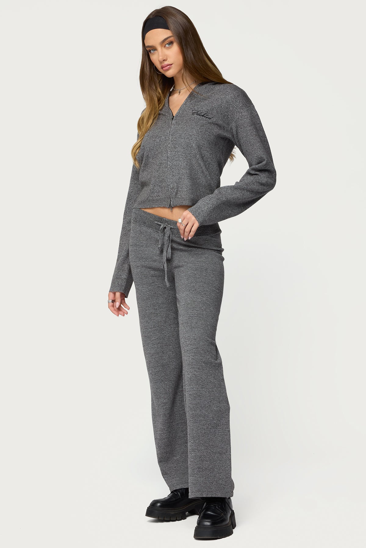 Ayah Knit Zip Up Hoodie-Juice Dress