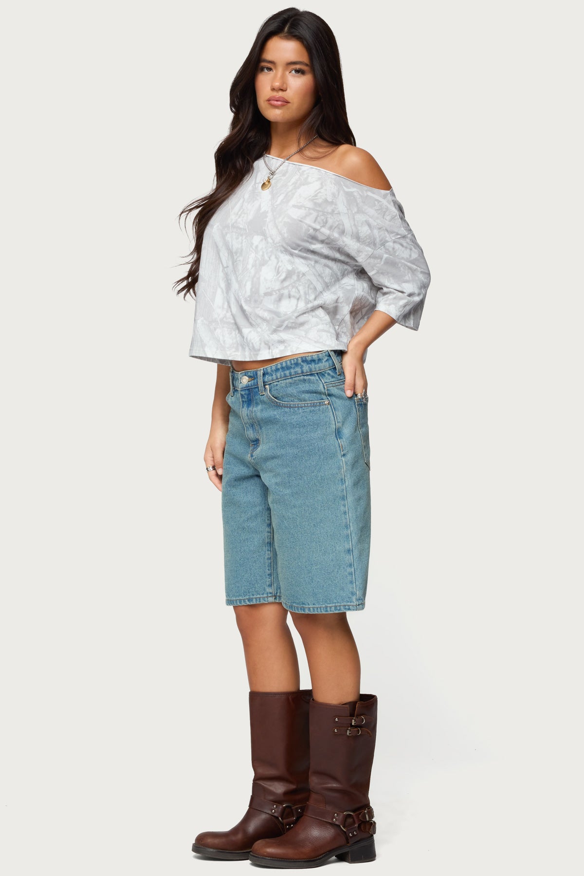 Davida Off Shoulder Camo Top-Juice Dress