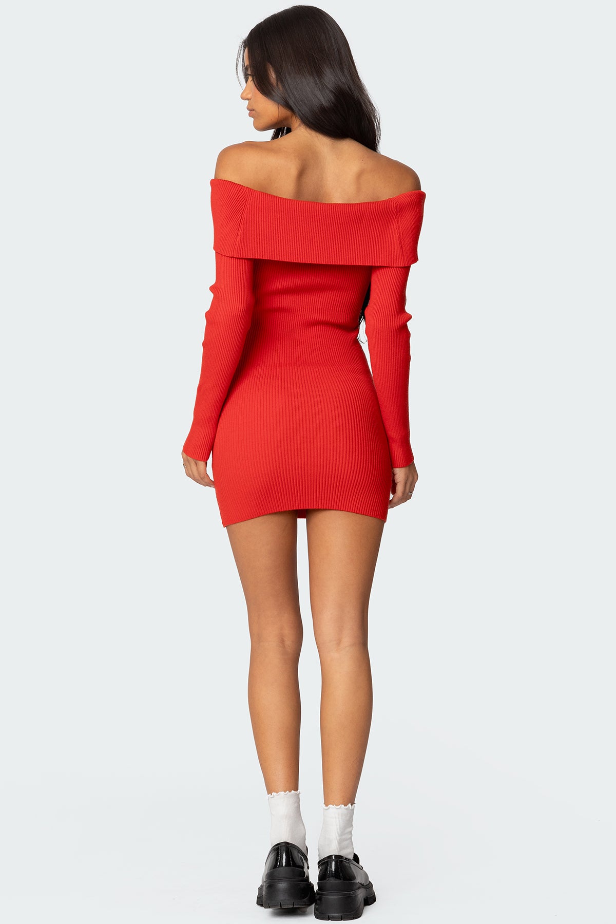 Evi Fold Over Knit Mini Dress-Juice Dress