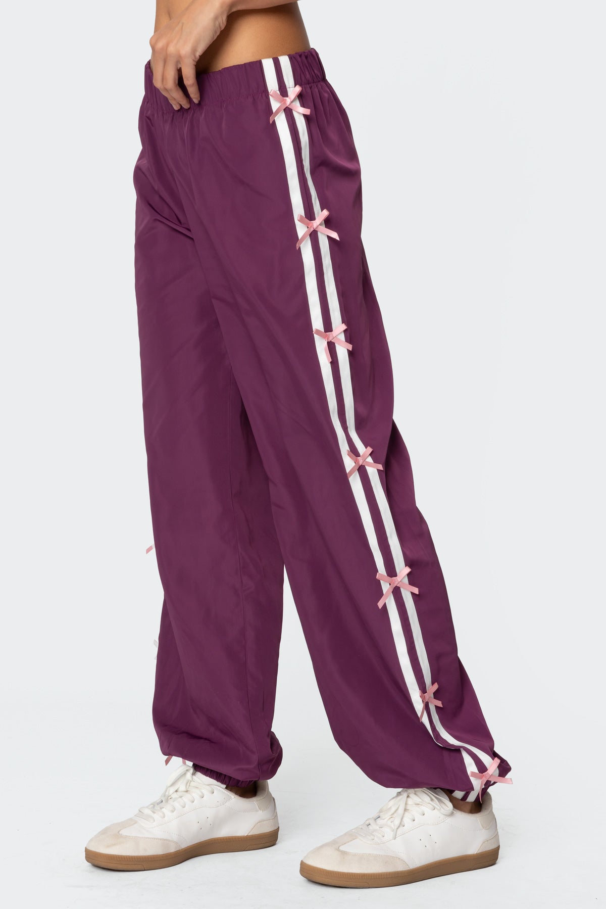 Bow Stripe Nylon Track Pants-Juice Dress