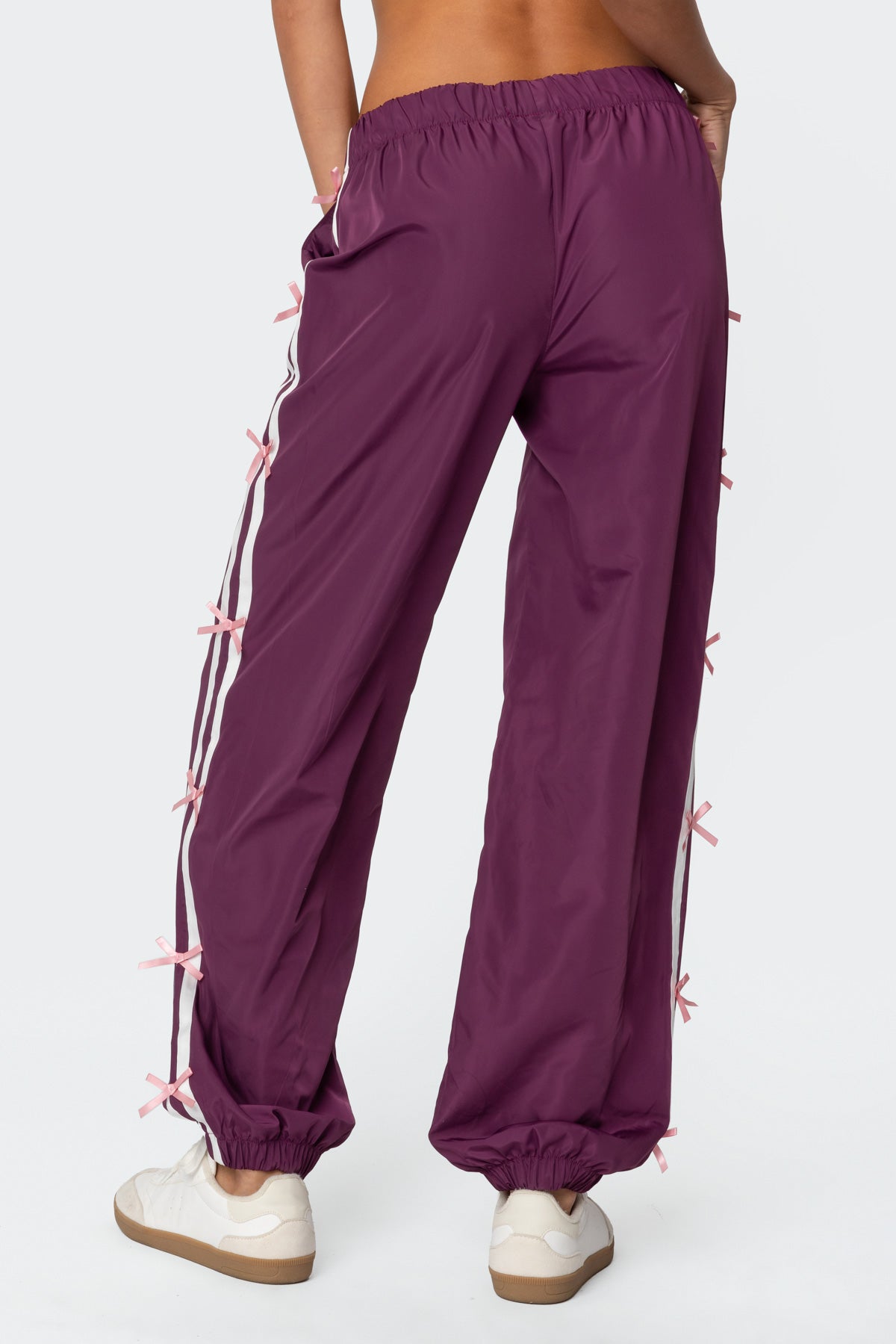 Bow Stripe Nylon Track Pants-Juice Dress