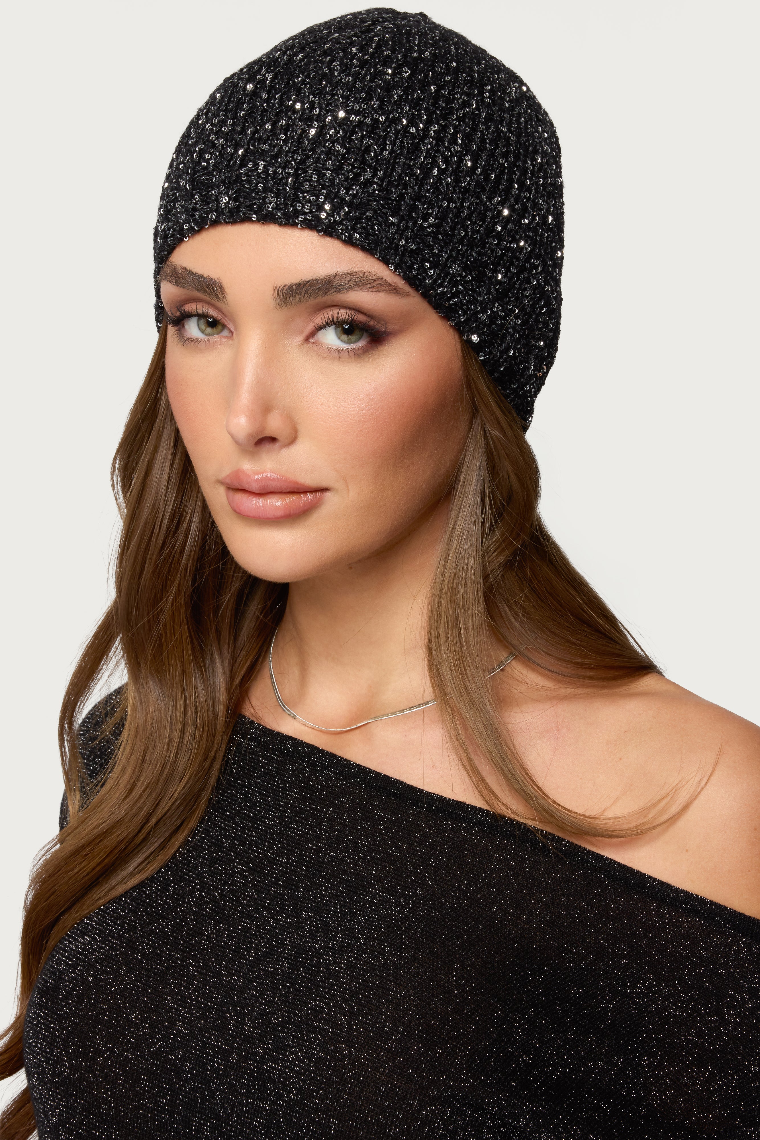 Sequin Knit Beanie-Juice Dress
