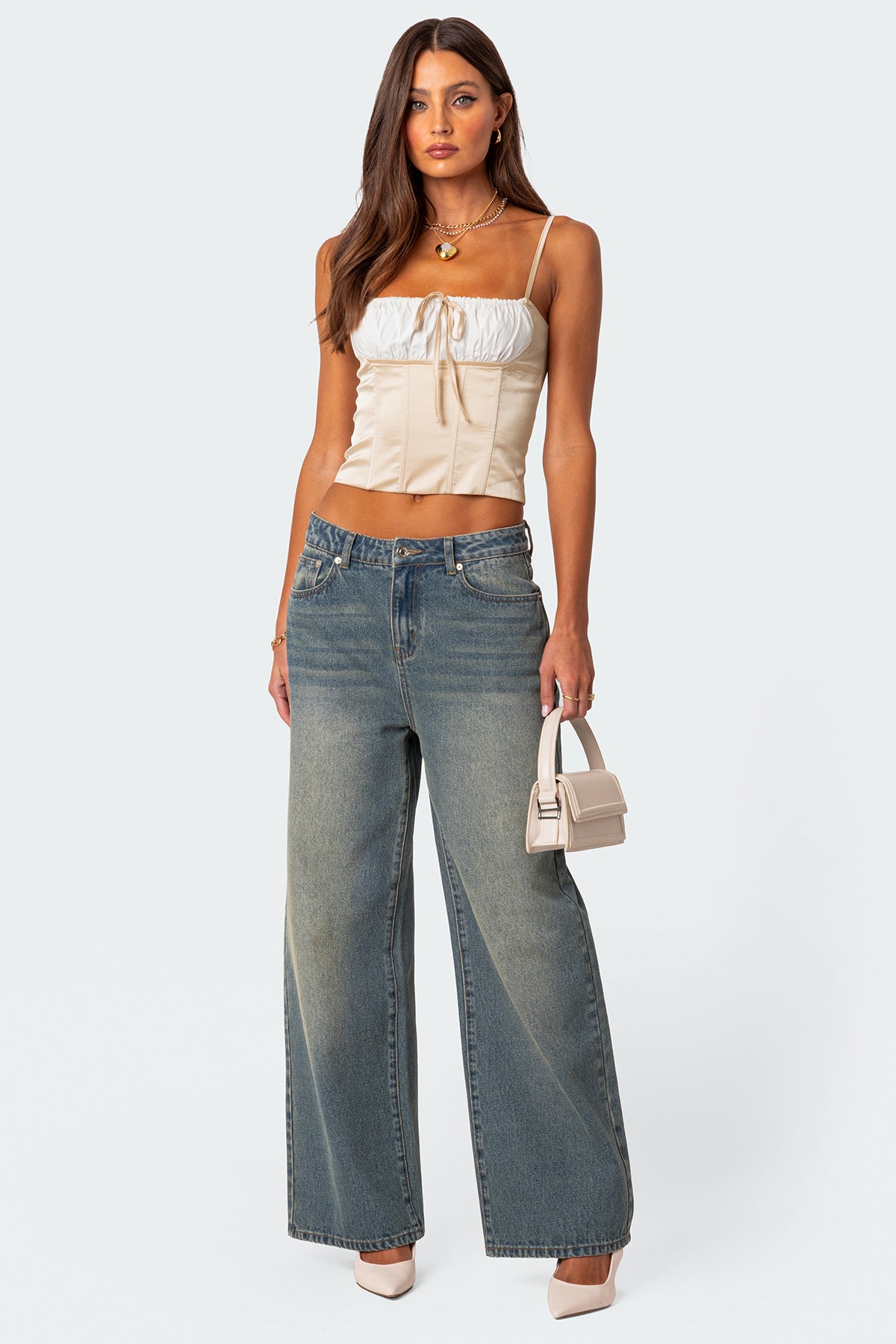 Arabelle Satin Effect Lace Up Corset-Juice Dress