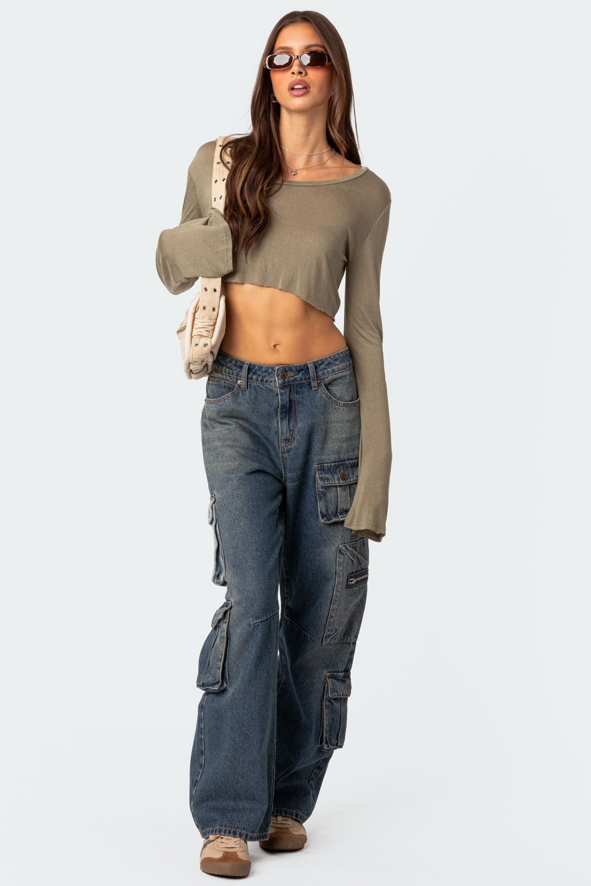 Adana Low Rise Baggy Cargo Jeans-Juice Dress
