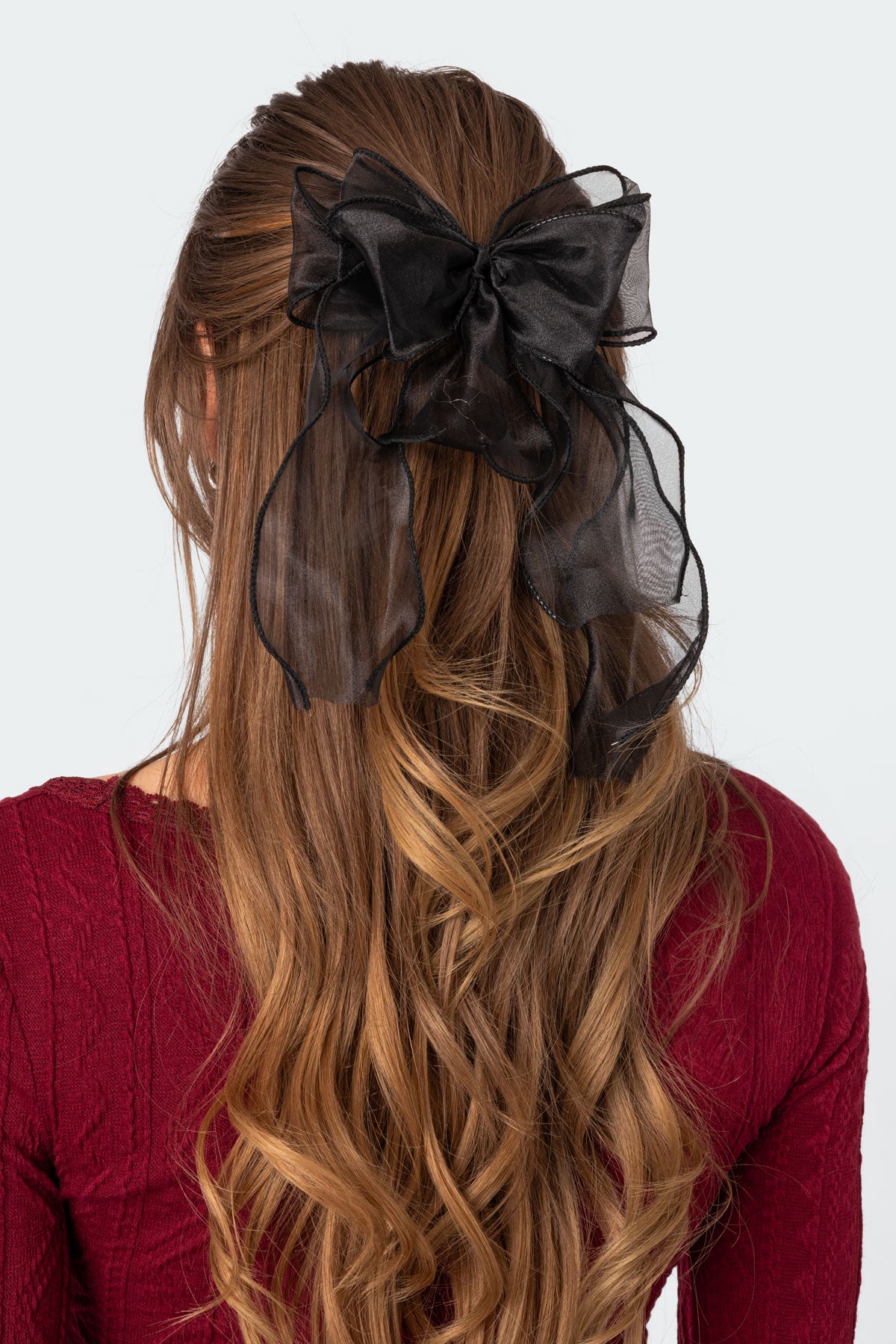 Frilled Bow Hair Clip-Juice Dress