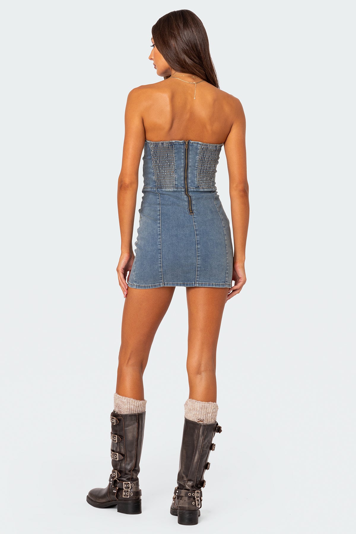 Alissa Denim Mini Dress-Juice Dress