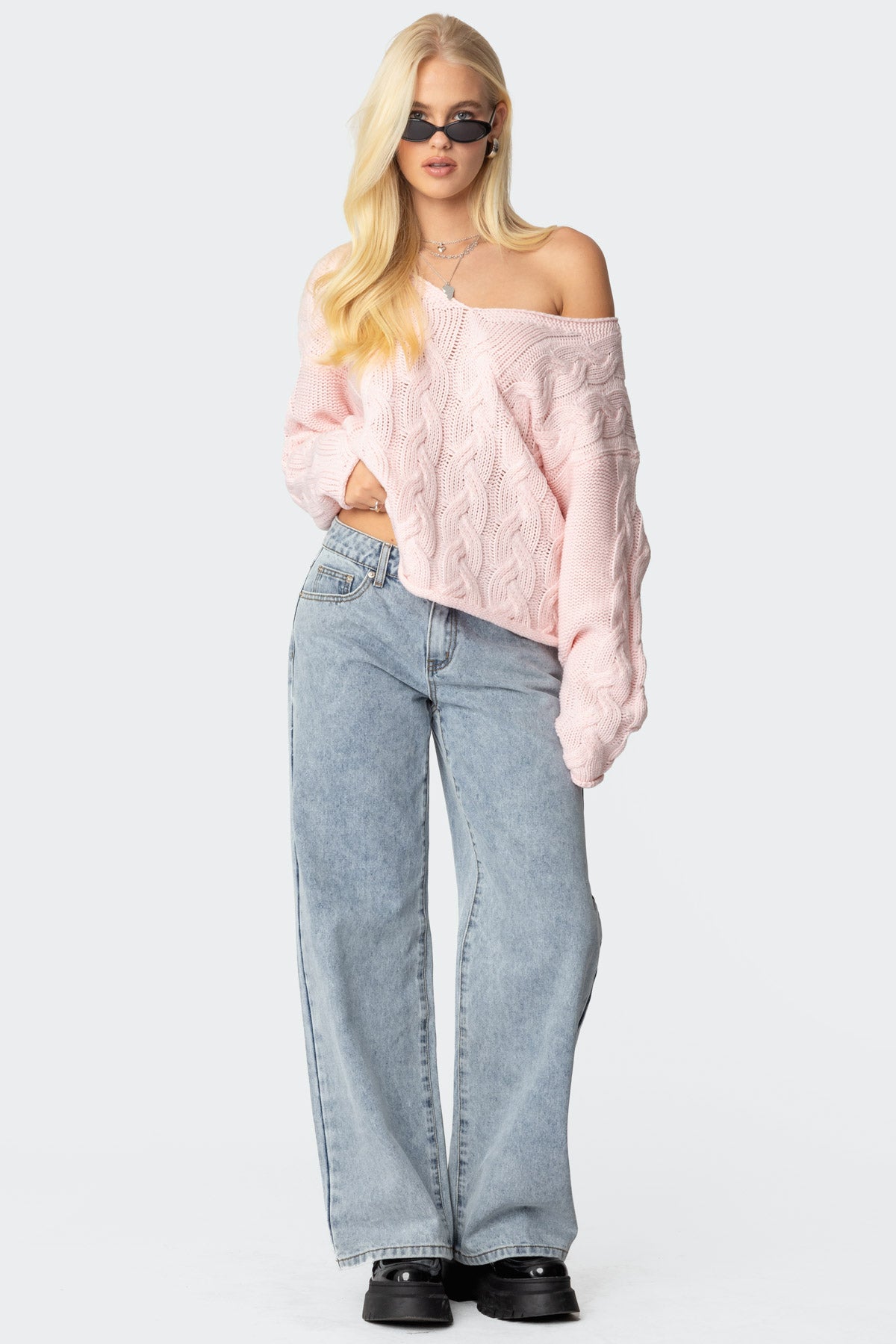 Inga Oversized Cable Knit Sweater-Juice Dress