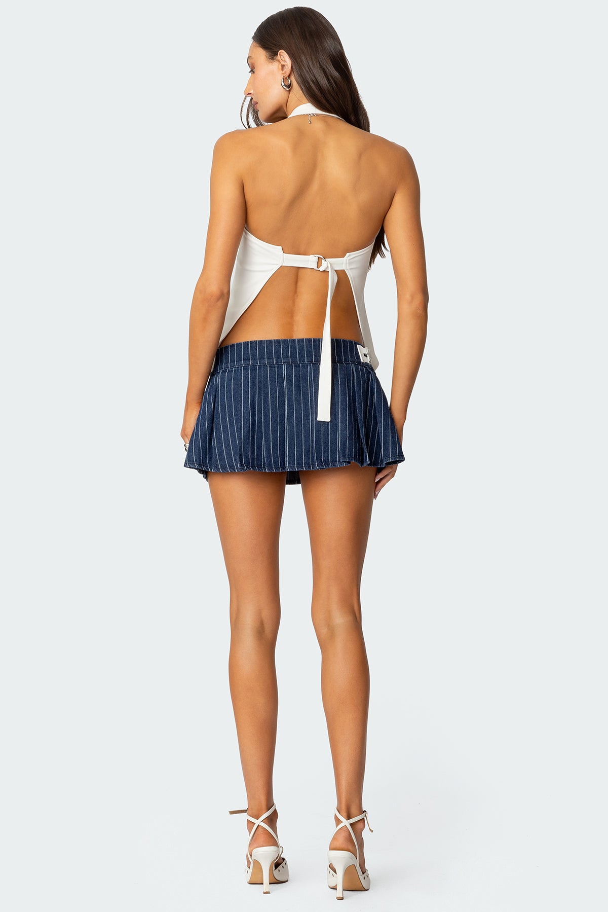 Daryn Pinstripe Pleated Mini Skort-Juice Dress