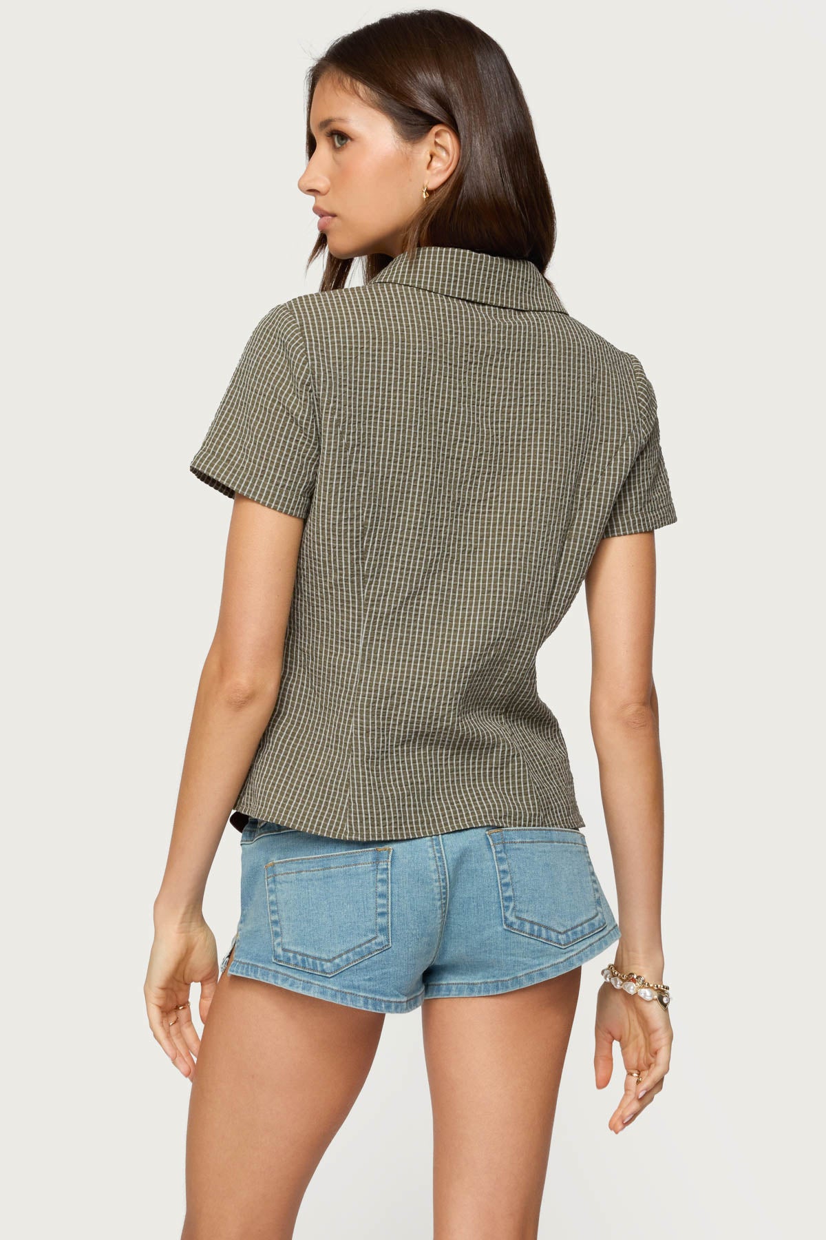 Alisa Plaid Tailored Button Up Shirt-Juice Dress