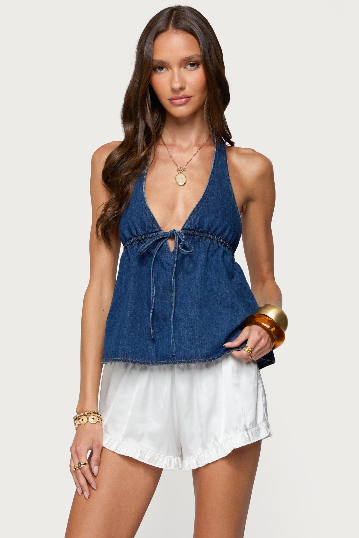 Safia Denim Halter Top-Juice Dress