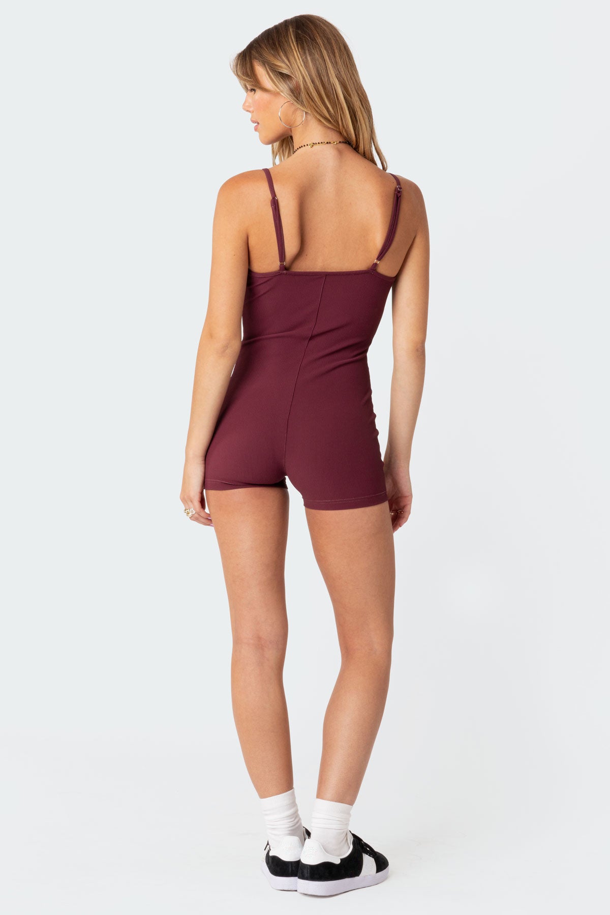 Henley Ribbed Romper-Juice Dress