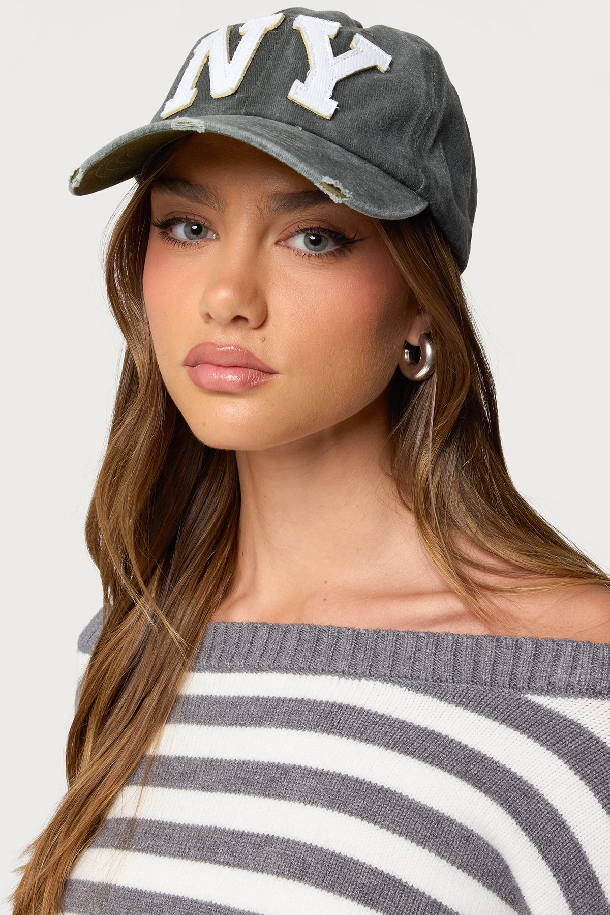 NY Distressed Baseball Cap-Juice Dress