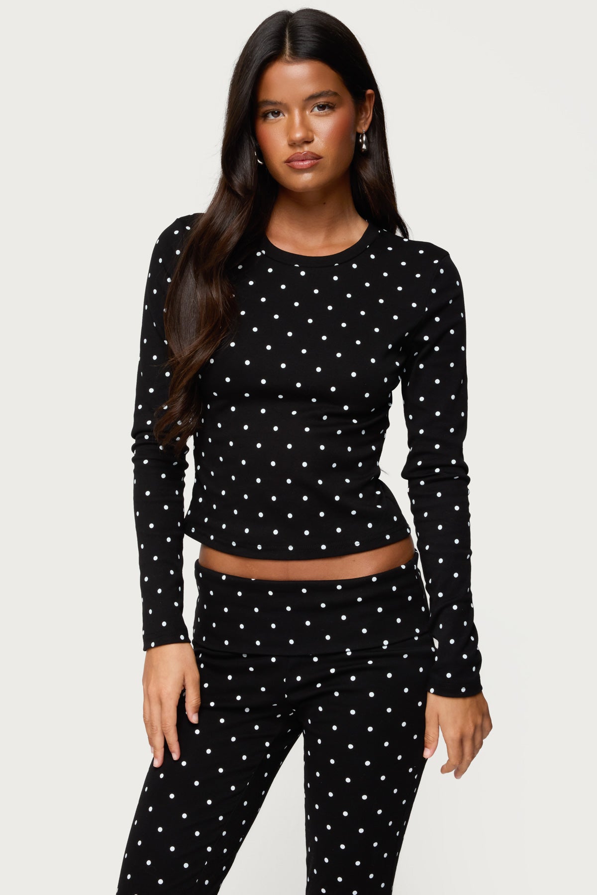 Daliya Polka Dot Long Sleeve Top-Juice Dress