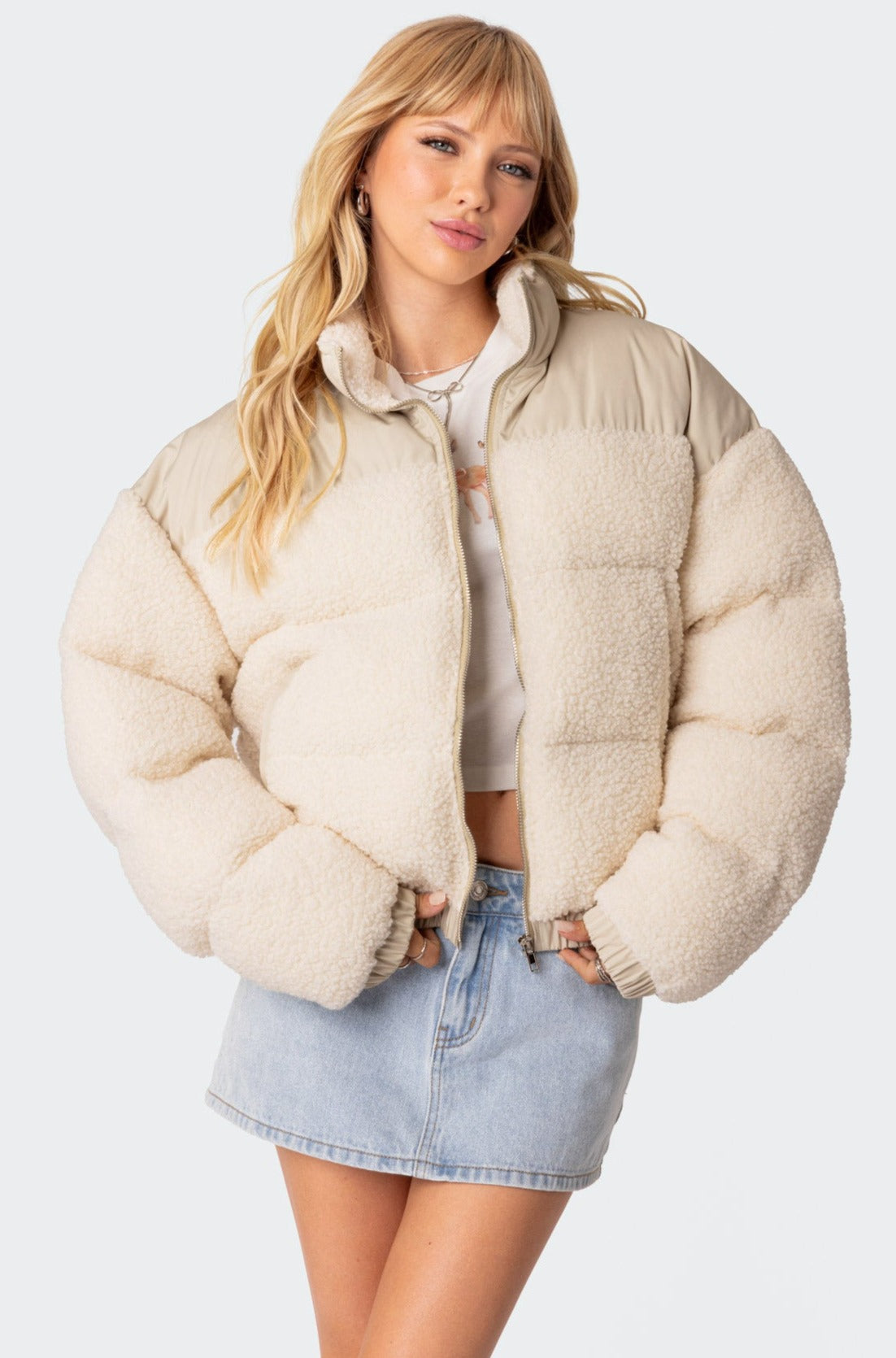 Oversized Sherpa Puffer-Juice Dress