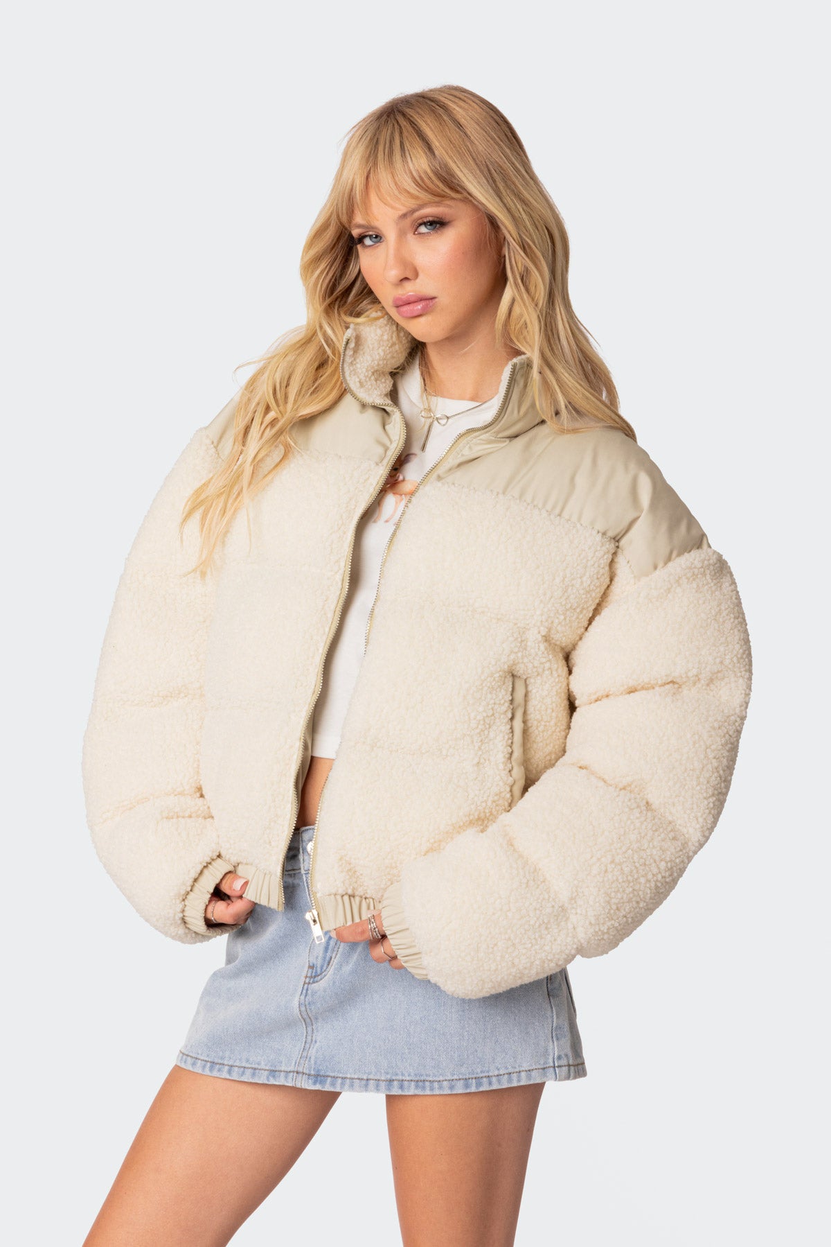 Oversized Sherpa Puffer-Juice Dress