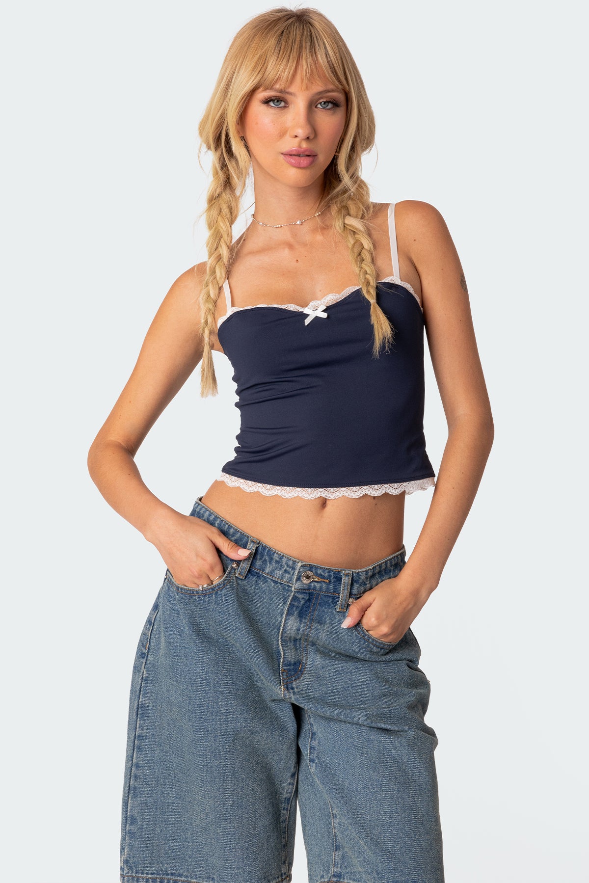 Alara Lace Trim Tank Top-Juice Dress