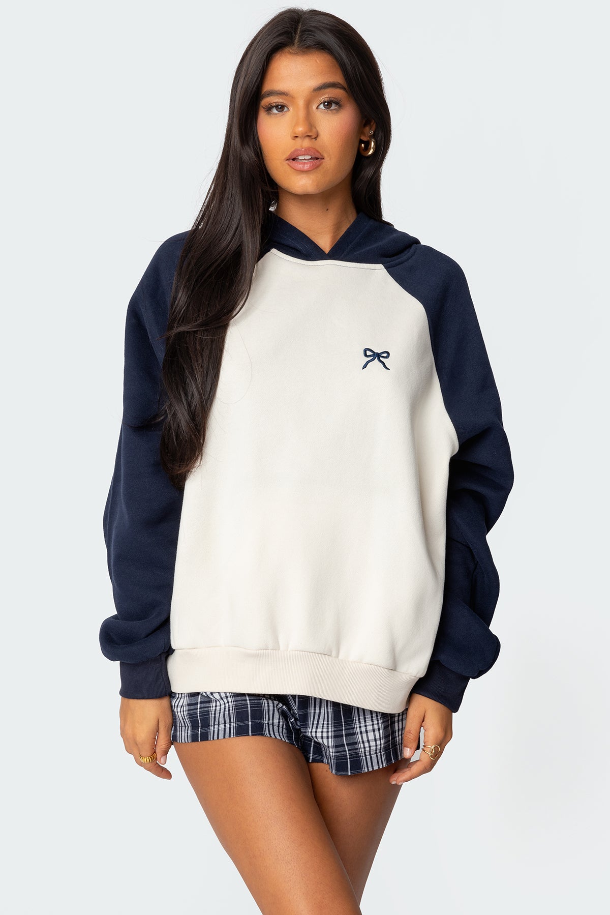 Raglan Bow Oversized Hoodie-Juice Dress