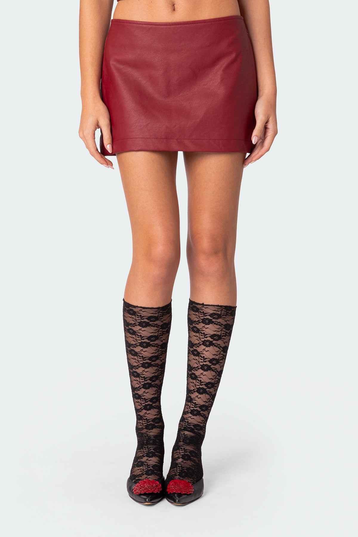 Aster Faux Leather Mini Skirt-Juice Dress