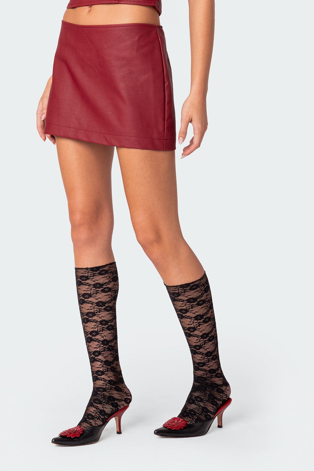 Aster Faux Leather Mini Skirt-Juice Dress