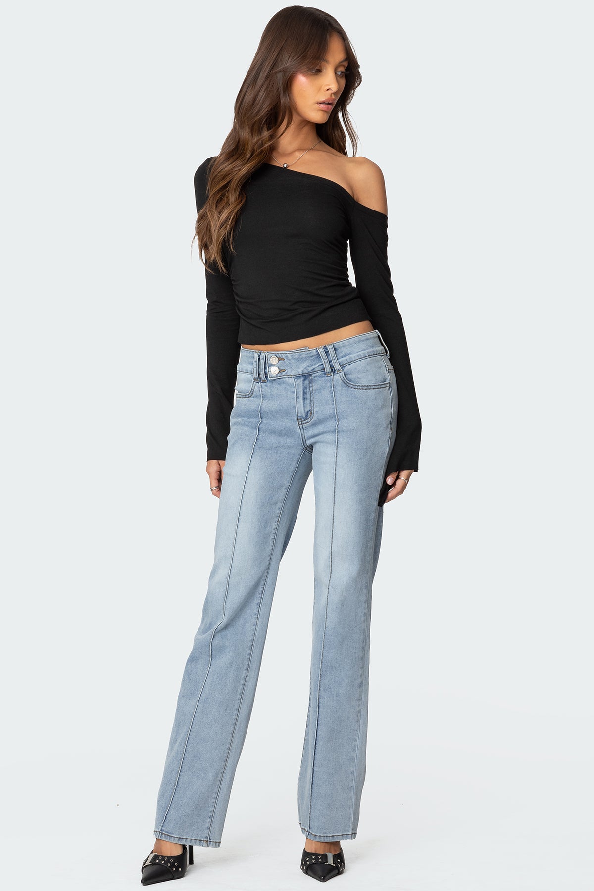 Avril Low Rise Bootcut Jeans-Juice Dress