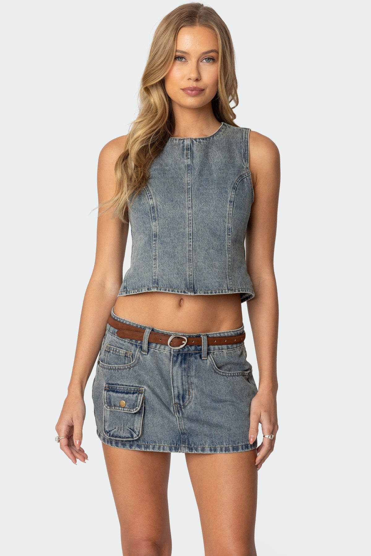 Quinlan Open Back Denim Top-Juice Dress
