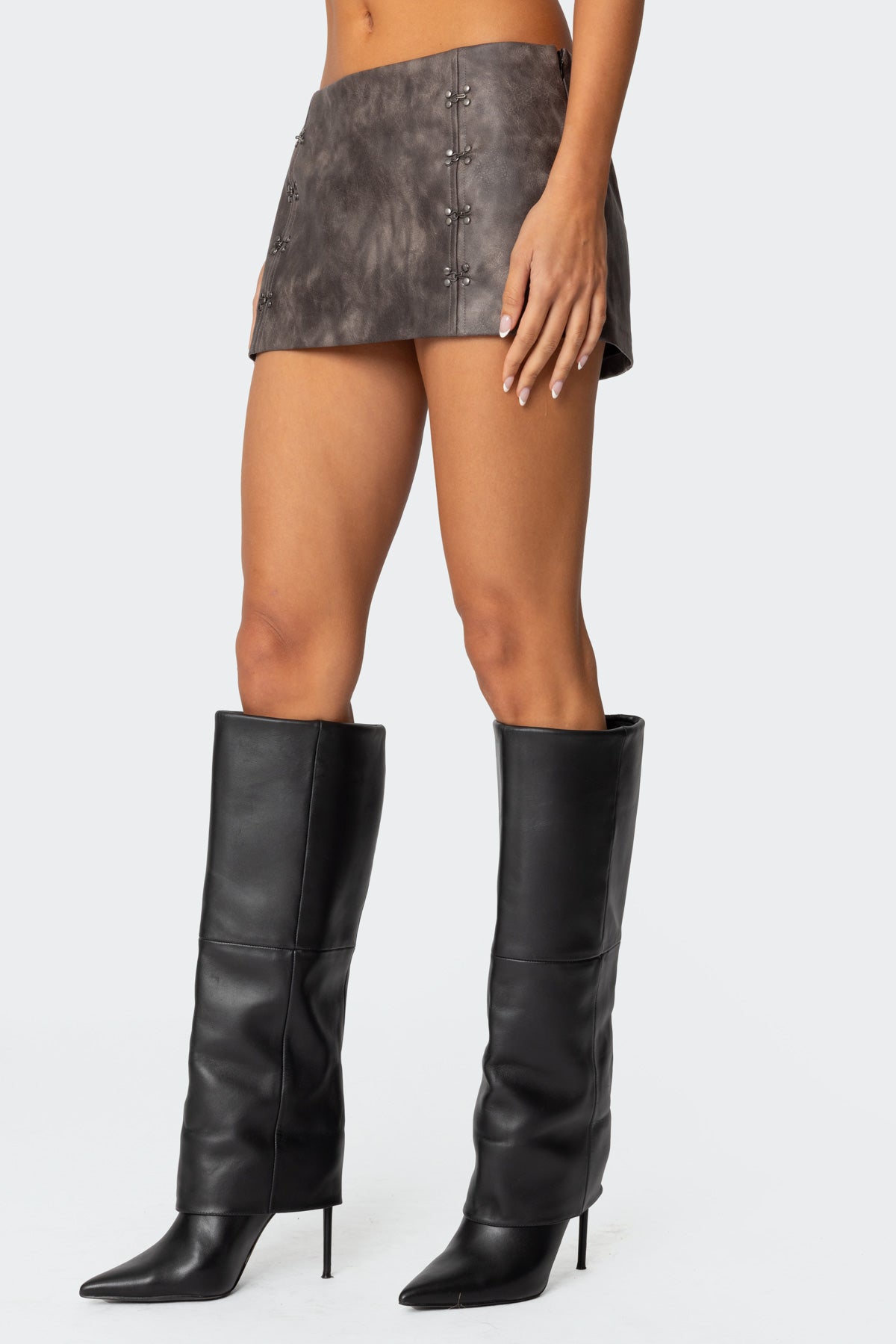 Camille Faux Leather Mini Skort-Juice Dress